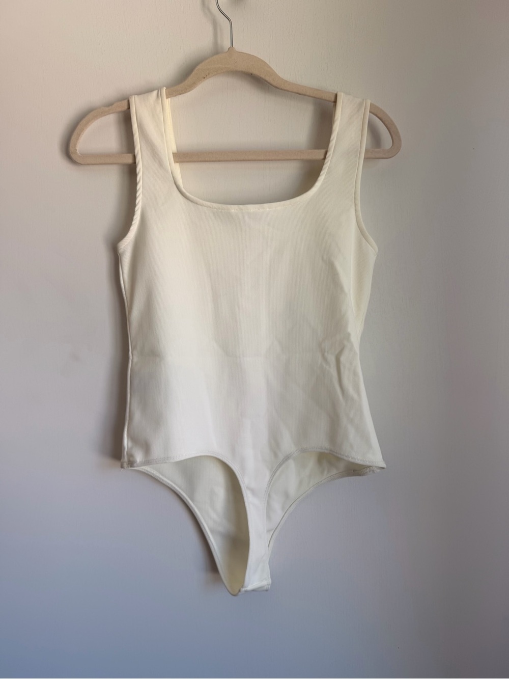 Cotton On Cream Ribbed Square-Neck Bodysuit